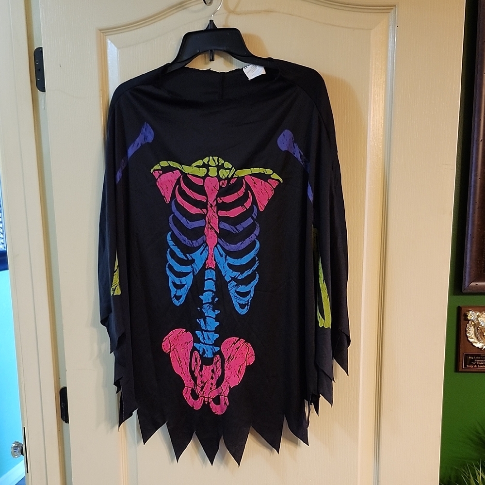 COLORFUL NEON SKELETON PONCHO